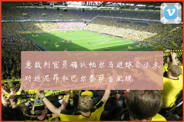 意裁判官员确认帕尔马进球合法未对迈尼昂和巴尔泰萨吉犯规